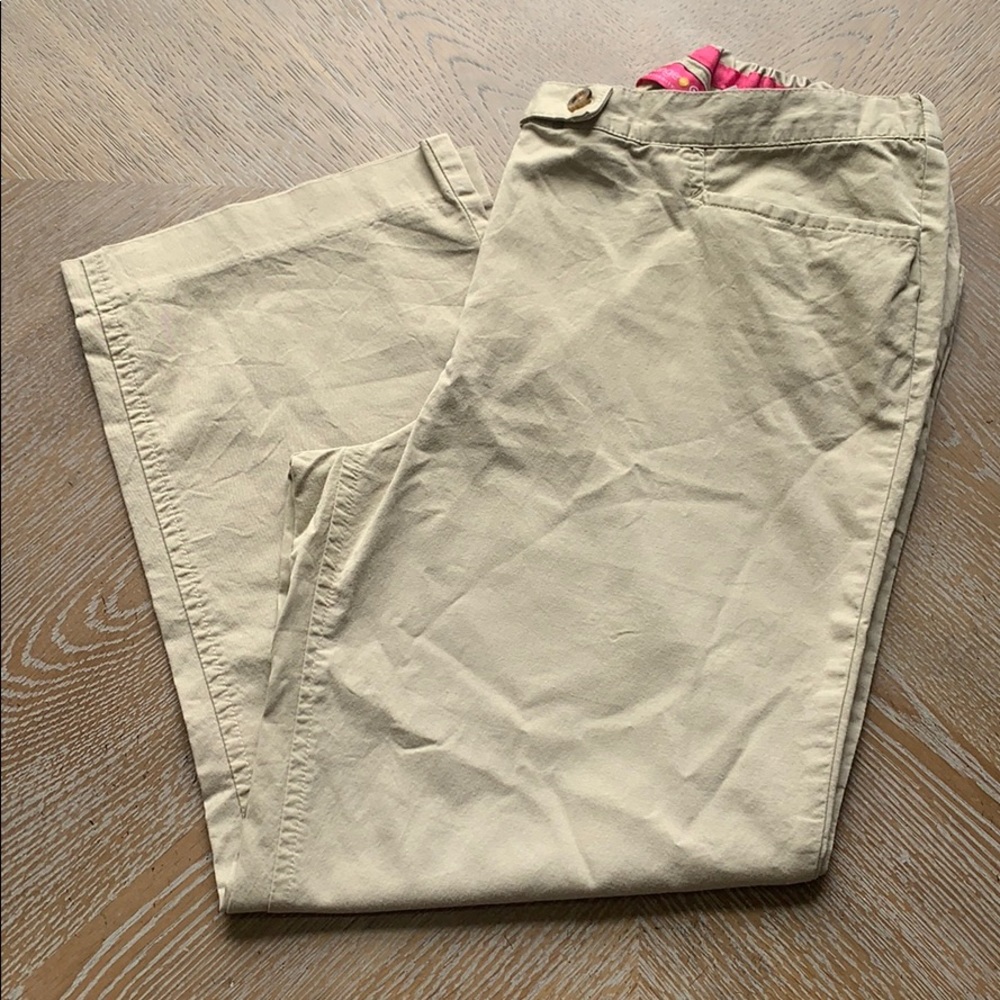 LIZ LANGE Maternity Elastic Cropped Kaki Pant 8